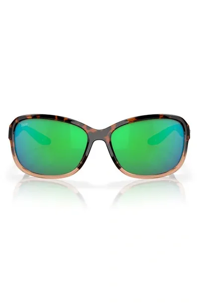 Costa Del Mar Seadrift 58mm Polarized Square Sunglasses In Green