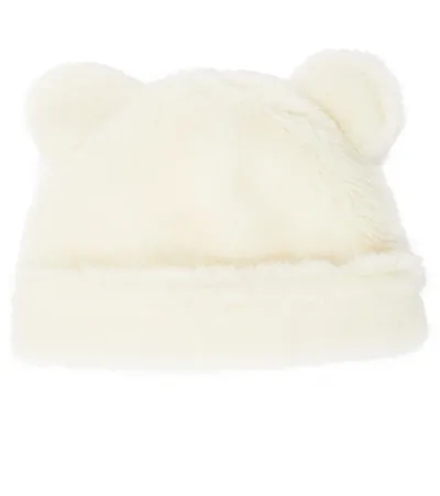 Max Mara Kids' Alpaca, Linen, And Silk Teddy Beanie In White