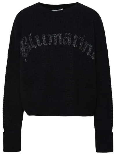 Blumarine Logo Embroidered Crewneck Sweatshirt In Black