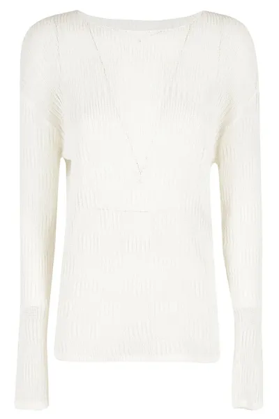 Low Classic Resort Long Sleeve Top In White