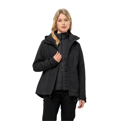 Pre-owned Jack Wolfskin Geisshorn 3in1 Jkt W Damen Schwarz Winterjacke (1115601_6000)