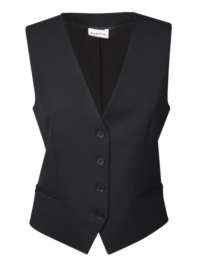 P.a.r.o.s.h Lilux Stretch Wool Vest In Black