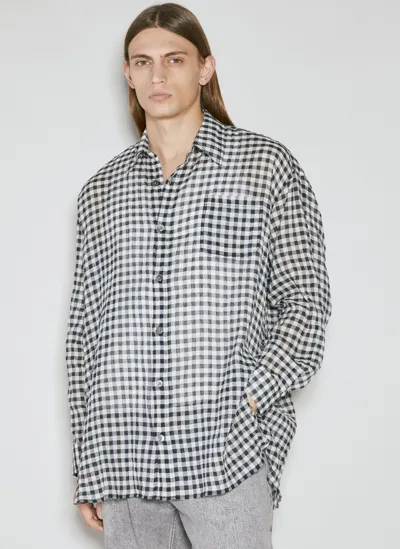 Our Legacy Darling Checkerboard-print Shirt In Black