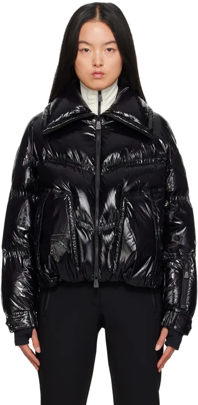 Moncler Cluses High-shine Bomber Jacket In Black