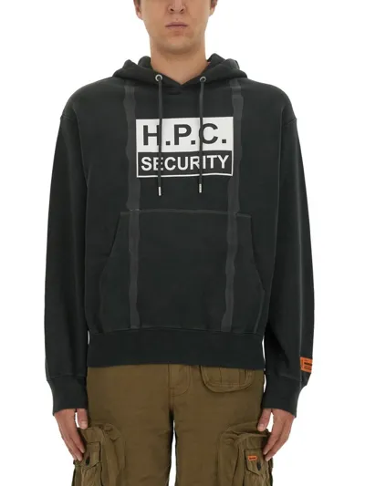 Heron Preston H.p.c Security Tape Cotton Hoodie In Black