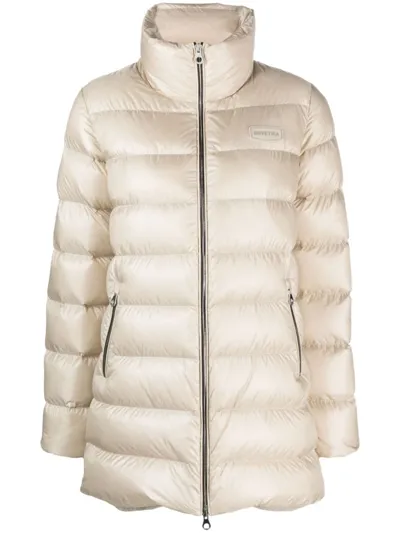 Duvetica Bonagia Down-feather Padded Coat In Beige