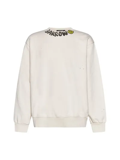 Barrow Logo Printed Crewneck Sweatshirt In Beige