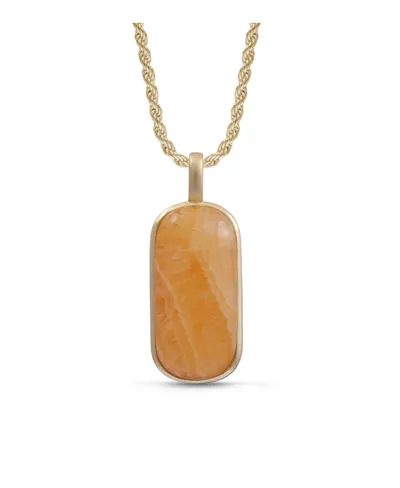 Luvmyjewelry Yellow Lace Agate Tag In 14k Yellow Gold Plated Sterling Silver