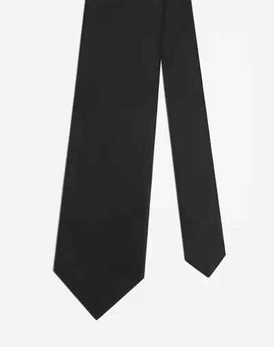 Dunhill Silk Faille Woven Tie 9cm In Black