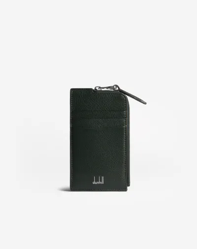 Dunhill Duke Fine Leather Zip Card Case In Green