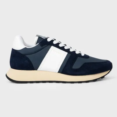 Paul Smith Eighties Suede And Mesh Trainers In Blue