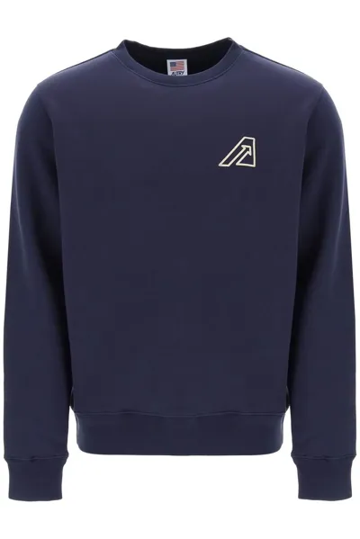 Autry Logo Printed Crewneck Sweatshirt In Blue