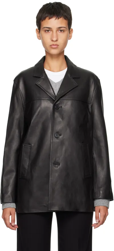 Dunst Black Half Leather Jacket