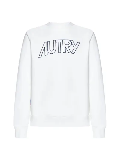 Autry Logo Embroidered Crewneck Sweatshirt In White