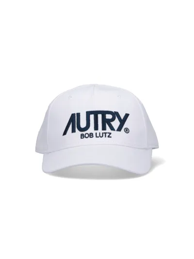 Autry Logo Embroidered Curved Peak Baseball Cap In White