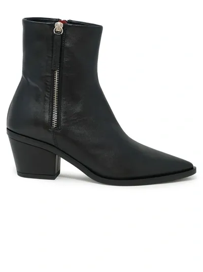 Halmanera Black Leather Baron Ankle Boots