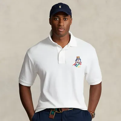 Polo Ralph Lauren Polo Bear Mesh Polo Shirt In White