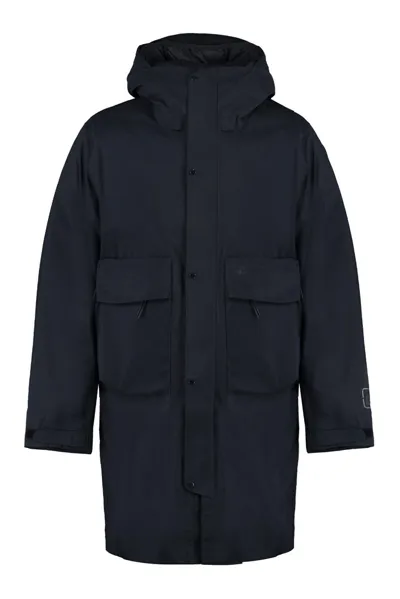 C.p. Company Hooded Down Coat In Blue