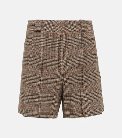 Blazé Milano Pleated High-rise Shorts In Brown