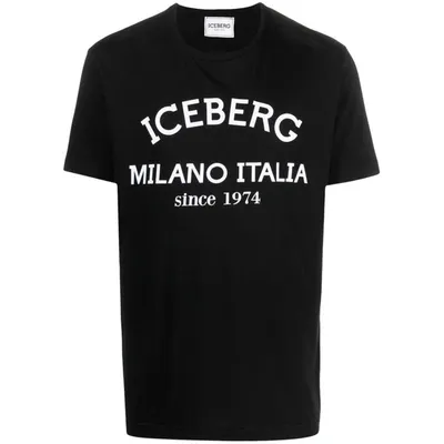 Iceberg Logo-print Cotton T-shirt In Black