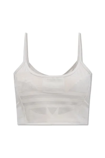 Adidas Originals Sleeveless Cropped Top In Gray