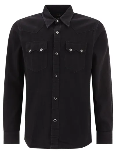 Ralph Lauren Rrl Button-up Cotton Shirt In Black