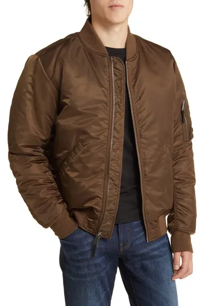 Schott Nylon Flight Jacket In Brown