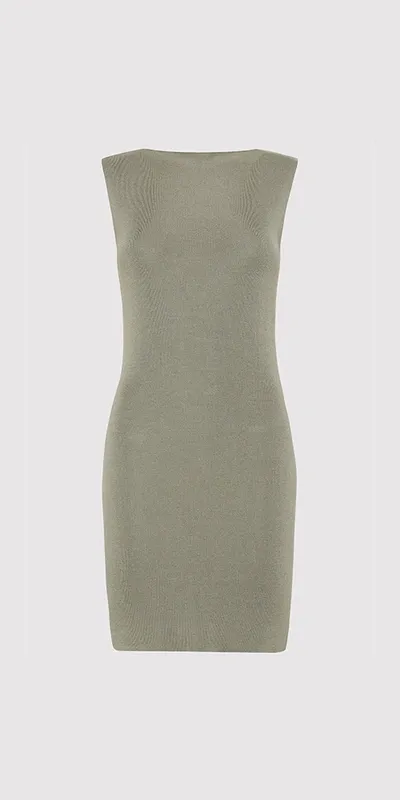 St Agni Rib-knit Mini Bodycon Dress In Green