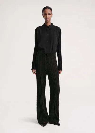 Totême Cable Knit Trousers Espresso