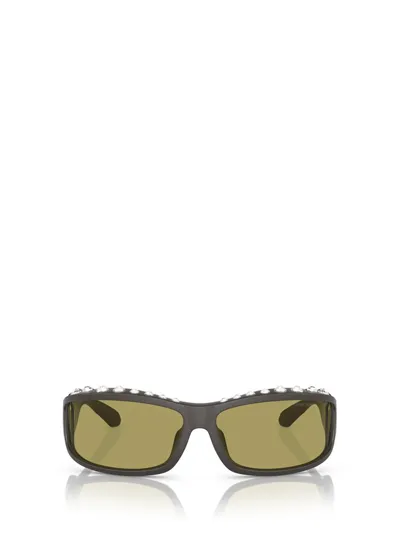 Swarovski Rectangular Frame Sunglasses In Black