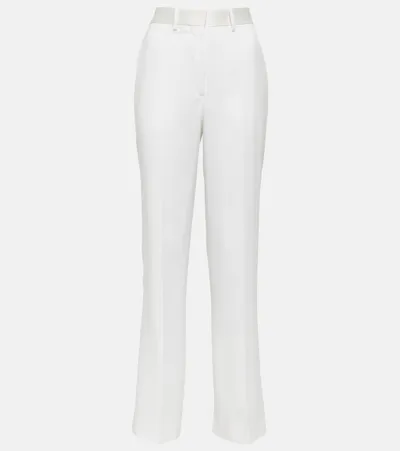 Victoria Beckham Straight-leg Crepe Trousers In White