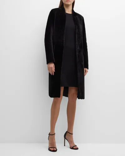 Salon 1884 Hemingway Shearling Coat In Black