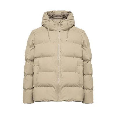 Rains Alta Hooded Padded Jacket In Beige