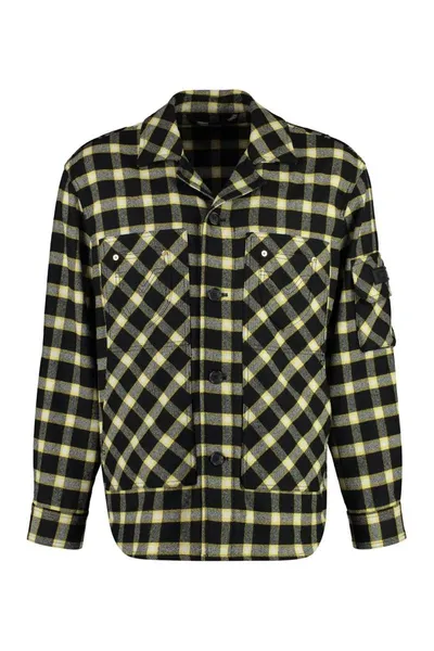 Versace Wool Blend Overshirt In Black