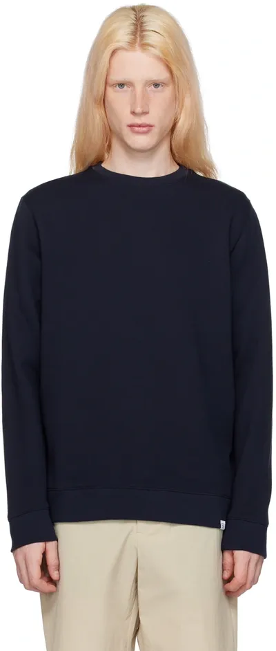 Norse Projects Navy Vagn Sweatshirt In 7004 Dark Navy