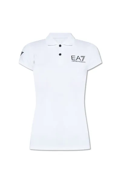 Ea7 Emporio Armani Logo Printed Short In White