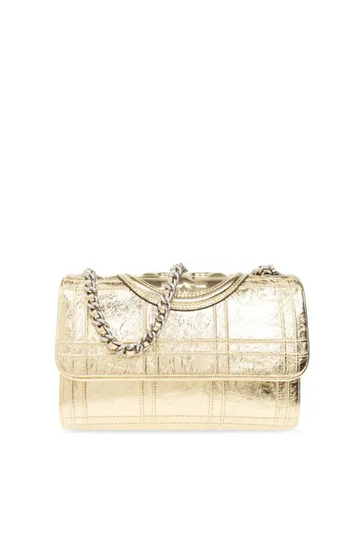 Tory Burch Fleming Small Shoulder Bag In Gold