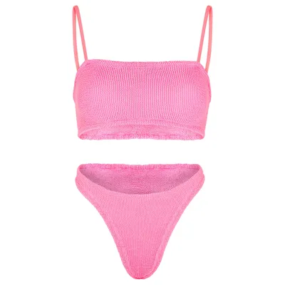 Hunza G Gigi Seersucker Bikini In Bubblegum