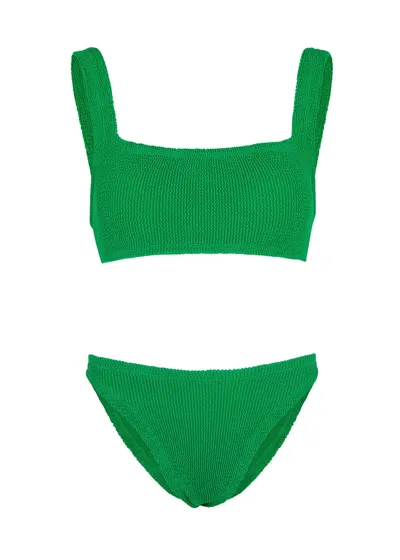 Hunza G Xandra Seersucker Bikini In Green