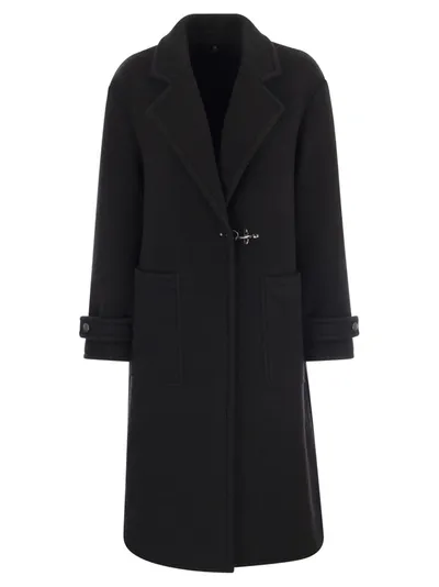 Fay Wool Coat With Hook In Black