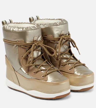 Bogner La Plagne Faux Leather Snow Boots In Gold