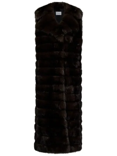 Yves Salomon Waistcoat In Brown