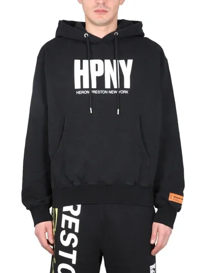 Heron Preston Sweatshirt With Logo Print In Black