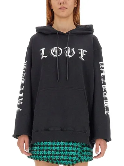 Msgm Sweatshirt With Logo In Black