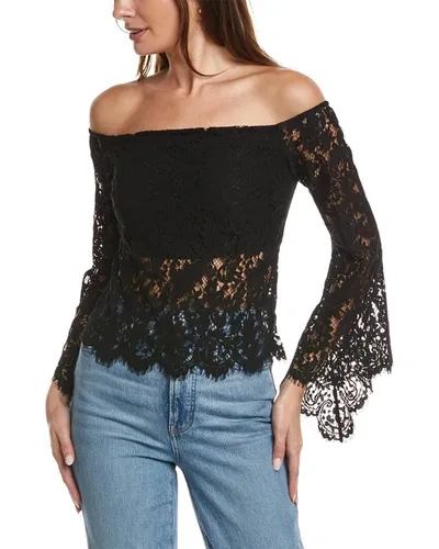 Bcbgmaxazria Off-the-shoulder Lace Top In Black