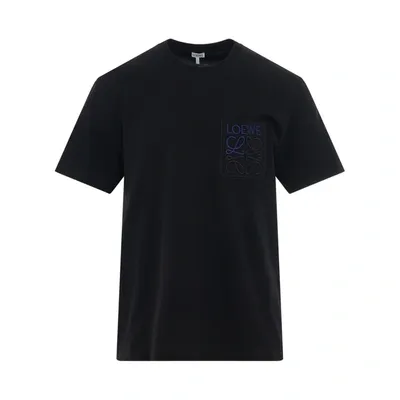 Loewe T-shirt With Anagram Pocket In Black