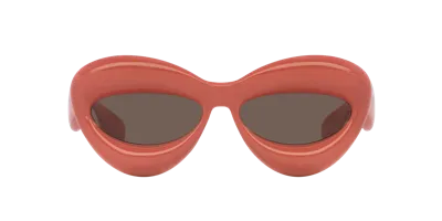 Loewe Woman Sunglass Fashion Show Inflate Lw40097i In Brown