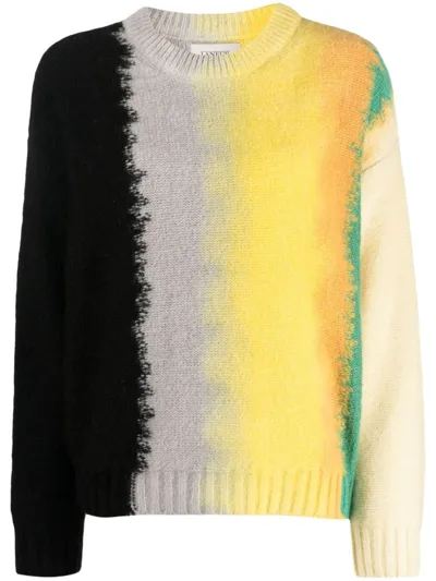 Laneus Gradient-effect Fine-knit Jumper In Yellow