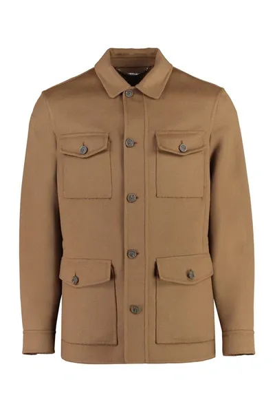 Canali Wool Blazer In Camel