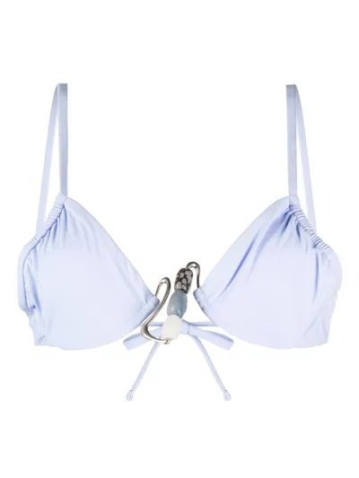 Christopher Esber Blue Nebular Crystal Bikini Top